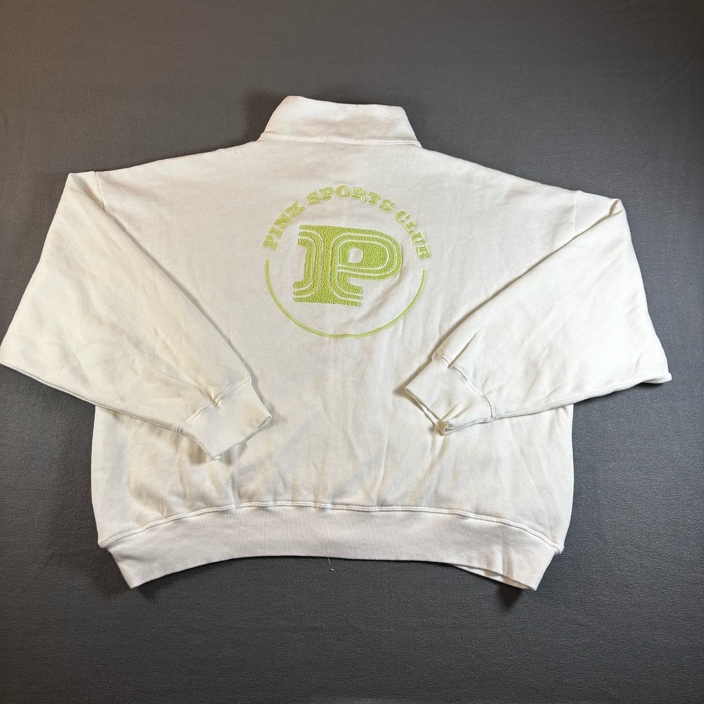 Victoria's Secret Pink Sports Club Full Zip Sweatshirt White XL - Picture 2 of 9